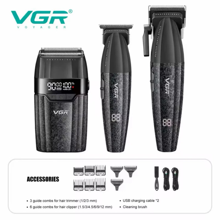 مجموعه 3 عددی ماشین اصلاح موی سر و صورت وی جی ار مدل V-640 s3