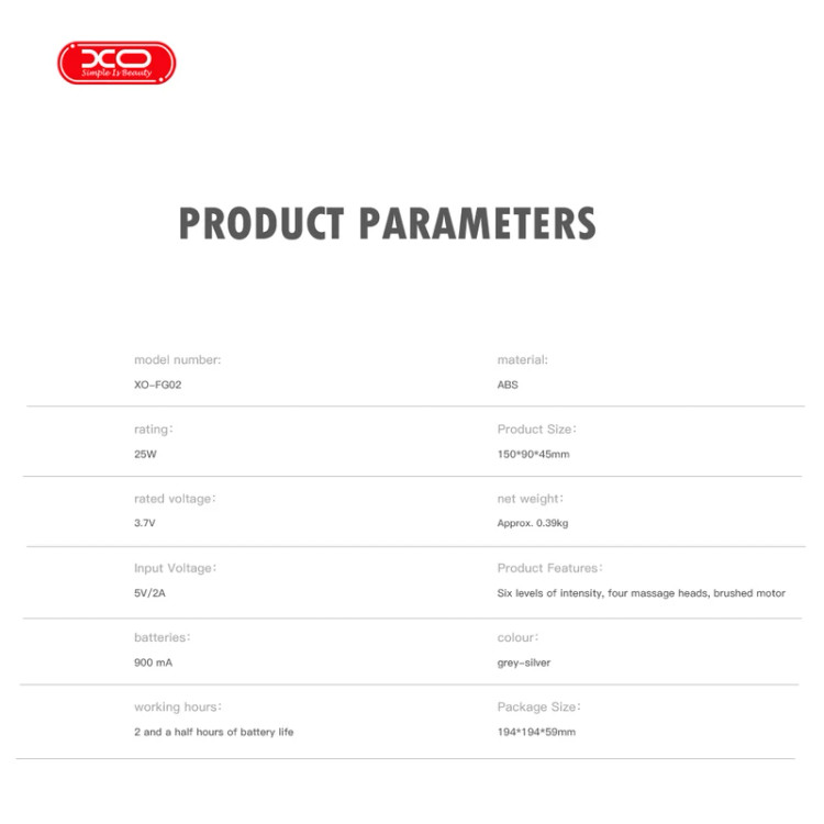 ماساژور تفنگی اورجینال XO مدل XO-FG02