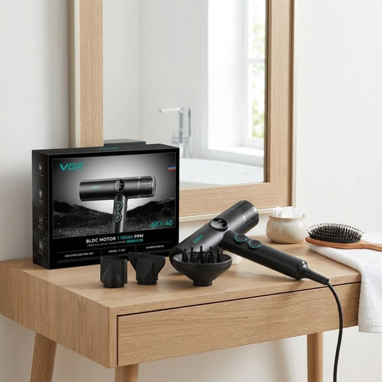 سشوار برسدار چرخشی 1900 وات وی جی ار مدل v-401